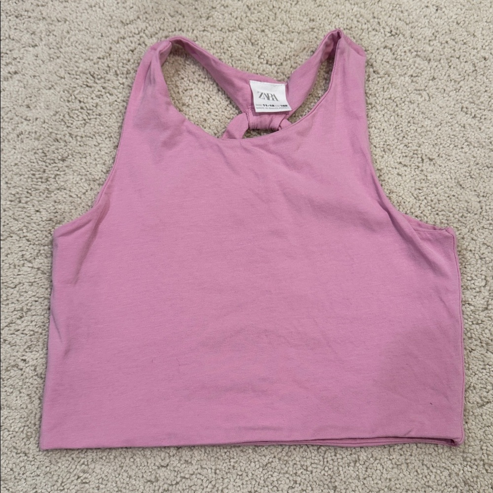 Zara Girls Pink Racerback Crop Top